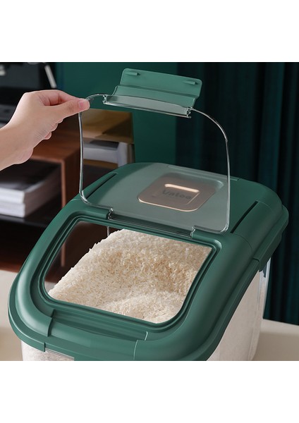 Yeşil 5 kg Köpek Maması Kovası Depolama Mühürlü Neme Dayanıklı Şeffaf Depolama Zemin Tipi Anti-Kemer Tekerlek Saklama Kutusu Ölçme Kabı Göndermek Için (Yurt Dışından) indirimleri
