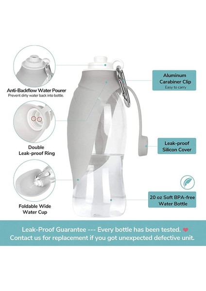 Sarı Spor Taşınabilir Pet Köpek Su Şişesi Silikon Seyahat Köpek Kase Yavru Kedi Içme Açık Pet Su Sebili Besleyici 580 ml (Yurt Dışından) fırsatları