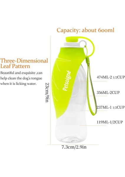 Sarı Spor Taşınabilir Pet Köpek Su Şişesi Silikon Seyahat Köpek Kase Yavru Kedi Içme Açık Pet Su Sebili Besleyici 580 ml (Yurt Dışından) indirimleri