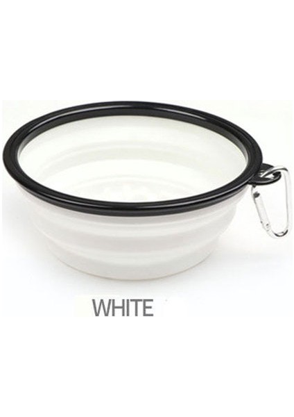 Beyaz L Katlanabilir Pet Seyahat Yavaş Besleyici Kase Köpek Kedi Taşınabilir Su Kasesi Köpek Anti Choke Gulp Besleme Şişirme Bulaşık (Yurt Dışından)