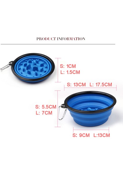 Beyaz L Katlanabilir Pet Seyahat Yavaş Besleyici Kase Köpek Kedi Taşınabilir Su Kasesi Köpek Anti Choke Gulp Besleme Şişirme Bulaşık (Yurt Dışından) modelleri