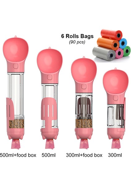 Pembe- 6 Rulo Çanta 500 ml Dropshipping Taşınabilir Köpek Su Şişesi Mama Besleyici Tiryakisi Kaka Dağıtıcı 3 In 1 Çok Fonksiyonlu Köpek Suluk Şişesi Vıp Bağlantı (Yurt Dışından) fiyatları