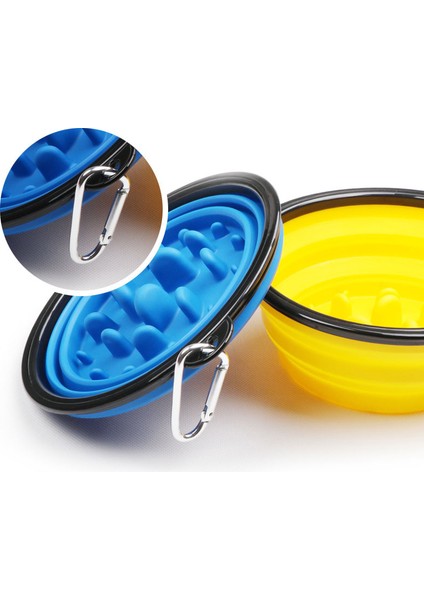 Beyaz L Katlanabilir Pet Seyahat Yavaş Besleyici Kase Köpek Kedi Taşınabilir Su Kasesi Köpek Anti Choke Gulp Besleme Şişirme Bulaşık (Yurt Dışından) indirimleri