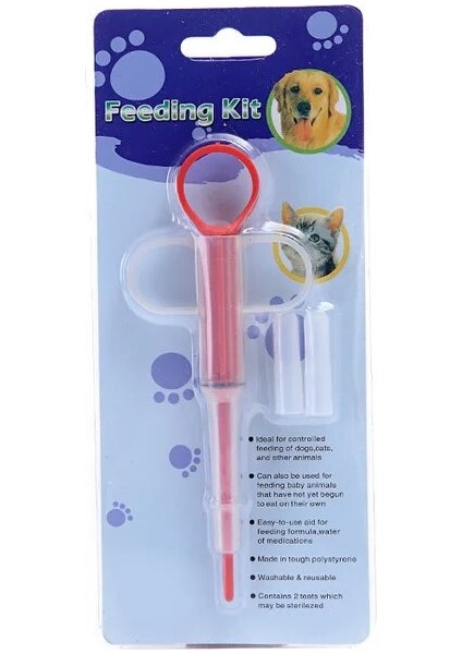 Kırmızı Pet Tıbbi Hap Ilaç Besleme Dağıtıcı Piller Gun Shooter Şırınga Yumuşak Ucu ile Kedi Köpek Hayvanlar Için Besleme Aracı Malzemeleri (Yurt Dışından)