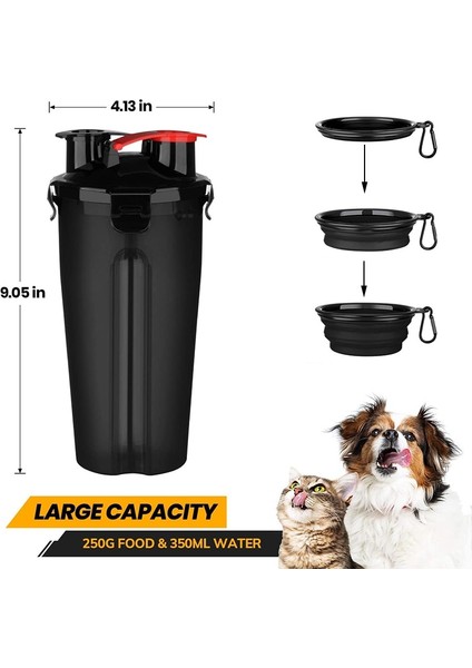 Siyah Taşınabilir Köpek Su ve Mama Şişesi Katlanır Silikon Hayvan Mama Kabı Açık Köpek Besleyici Seyahat Köpekler Kediler Su Şişesi Besleme Kaseleri (Yurt Dışından) modelleri