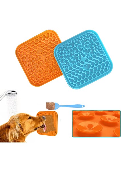 C Mavi Silikon Yalama Pedi Pet Köpek Yalama Pedi Banyo Fıstık Ezmesi Yavaş Yeme Yalama Besleyici Kediler Lickmat Besleme Köpek Yalama Mat (Yurt Dışından) indirimleri