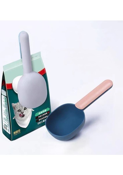 G835A Çok Fonksiyonlu Köpek Maması Kedi Maması Kürek Besleme Kaşığı Mühürlü Çanta Klipsi Yaratıcı Ölçüm Fincan Kavisli Tasarım Kolay Temizlenebilir (Yurt Dışından)