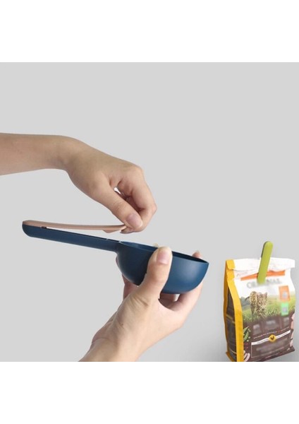 G835A Çok Fonksiyonlu Köpek Maması Kedi Maması Kürek Besleme Kaşığı Mühürlü Çanta Klipsi Yaratıcı Ölçüm Fincan Kavisli Tasarım Kolay Temizlenebilir (Yurt Dışından) modelleri