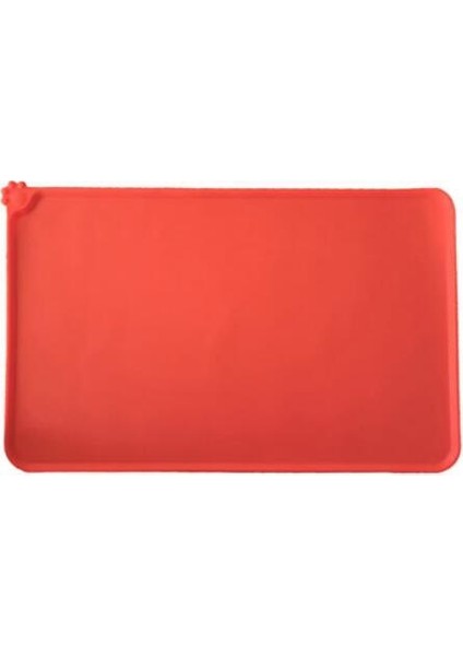 Kırmızı 21 x 14 Inç Köpek Kedi Maması Mat, Büyük (21" x 14") Silikon Su Geçirmez Hayvan Mama Kabı Mat, Kaymaz Hayvan Mama Kabı Paspas Placemats Köpek Malzemeleri (Yurt Dışından)