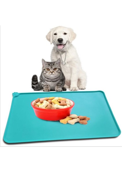 Kırmızı 21 x 14 Inç Köpek Kedi Maması Mat, Büyük (21" x 14") Silikon Su Geçirmez Hayvan Mama Kabı Mat, Kaymaz Hayvan Mama Kabı Paspas Placemats Köpek Malzemeleri (Yurt Dışından) indirimleri