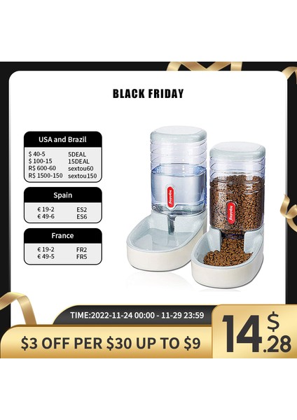 Yeşil Besleyici 3.8l - Kapasiteli Köpek Otomatik Besleyici Suluk Seti Yerçekimi Evcil Hayvan Yemi Dağıtıcıları Kedi Su Sebili 3.8l Köpekler Için Büyük Kapasiteli Saklama Kabı (Yurt Dışından) fırsatları