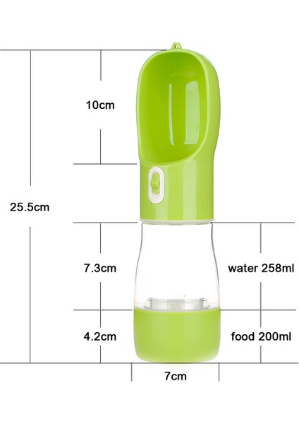 Green1 Hoopet Taşınabilir Köpek Su Şişesi Açık Seyahat Pet Suluk Su Gıda 2-In-1 Dayanıklı Köpek Besleyici Pet Dağıtıcı Kedi Şişe (Yurt Dışından)