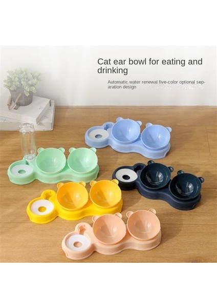 Yeşil 4 2022 Kedi Mama Kasesi Pet Besleyici Otomatik Besleyici 3'ü 1 Arada Köpek Su Çeşmesi Çift Kase Içme Kedi Için Yükseltilmiş Stand Kaseler (Yurt Dışından) fiyatları