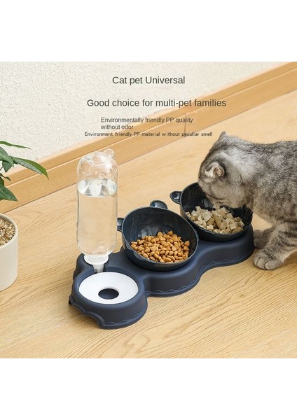 Yeşil 4 2022 Kedi Mama Kasesi Pet Besleyici Otomatik Besleyici 3'ü 1 Arada Köpek Su Çeşmesi Çift Kase Içme Kedi Için Yükseltilmiş Stand Kaseler (Yurt Dışından) modelleri