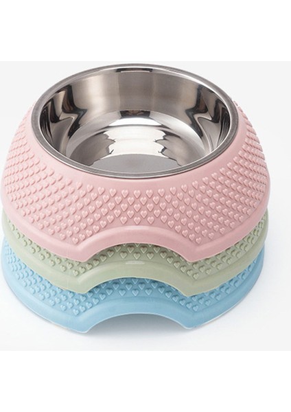 Stil 4 Resim Olarak Köpek Mama Kasesi Pet Sofra Içme Tabağı Paslanmaz Çelik Mühürlü Köpek Kasesi Pembe Yeşil Mavi Kedi Kaseleri Kalp Şeklinde Desenli (Yurt Dışından)