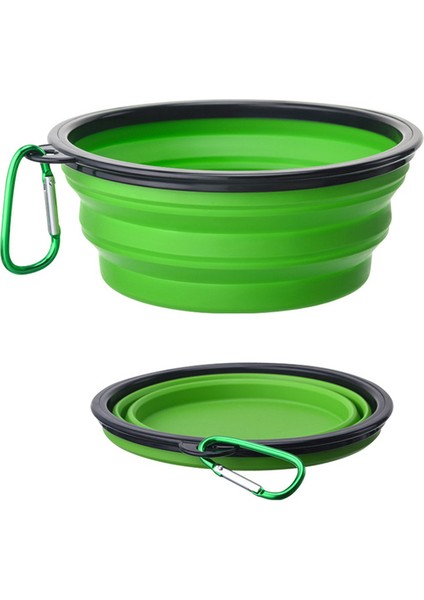 Yeşil 350 ml Köpek Kase Pet Besleyici Su Kasesi Kediler Için Köpek Su Şişesi Evcil Hayvan Aksesuarları Açık Katlanır Silikon Kase PUPPY1000ML (Yurt Dışından)