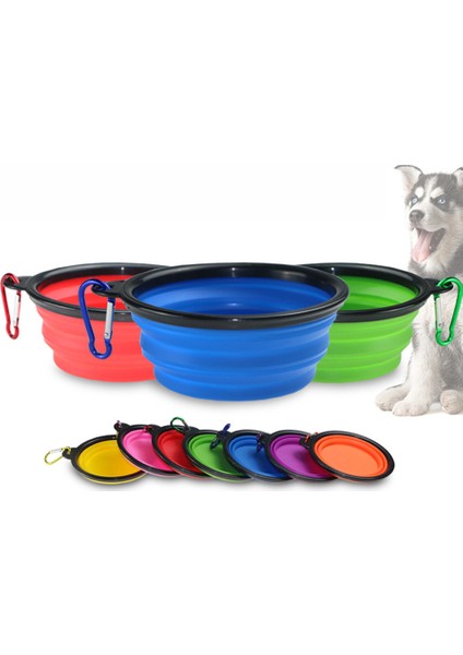 Yeşil 350 ml Köpek Kase Pet Besleyici Su Kasesi Kediler Için Köpek Su Şişesi Evcil Hayvan Aksesuarları Açık Katlanır Silikon Kase PUPPY1000ML (Yurt Dışından) fiyatları