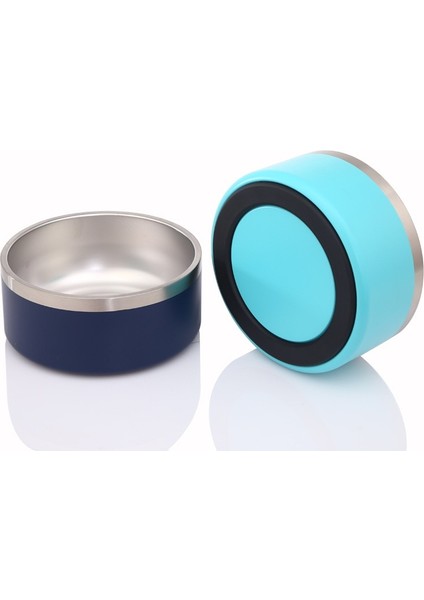 Gümüş 64OZ 32OZ 64OZ Çift Duvar Kaymaz Paslanmaz Çelik Pet Köpek Maması Besleyici Su Kasesi Orta Büyük Evcil Hayvanlar Için Köpek Kase (Yurt Dışından)