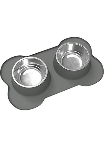 Siyah Xl Pet Köpek Yavrusu Kedi Besleme Paslanmaz Çelik Çanak Pet Suluk Gıda Besleme Yerleştirme Köpek Aksesuarları Taşma Önleyici Sofra Gri (Yurt Dışından) indirimleri