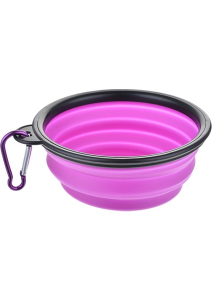 Mor Katlanabilir Silikon Hayvan Mama Kabı Taşınabilir Yavru Gıda Kabı Katlanabilir Besleyici Açık Kamp Köpek Malzemeleri (Yurt Dışından)