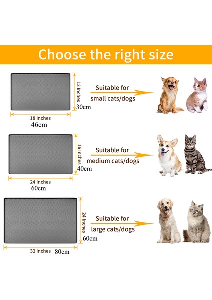 Gri 80X60 cm Pet Placemat Köpek Maması Kasesi Mat Kedi Besleme Mat Kedi Köpek Içme Besleme Placemat Silikon Su Geçirmez Hayvan Mama Kabı Ped Besleyici Paspaslar (Yurt Dışından) fiyatları