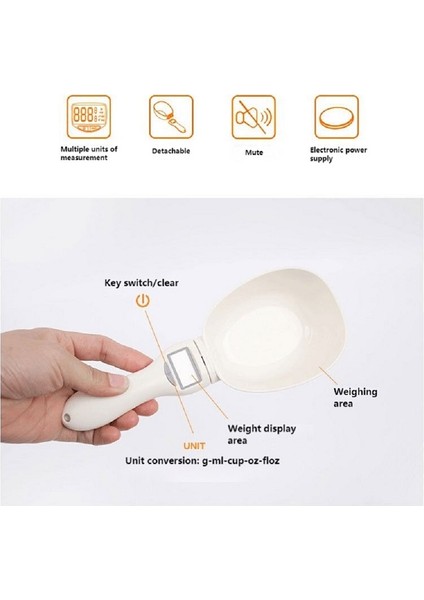 Beyaz Evcil Hayvan Yemi Ölçeği Elektronik Ölçüm Aracı Yeni Köpek Kedi Besleme Kasesi Ölçüm Kaşığı Mutfak Terazisi Dijital Ekran 250ML (Yurt Dışından) modelleri