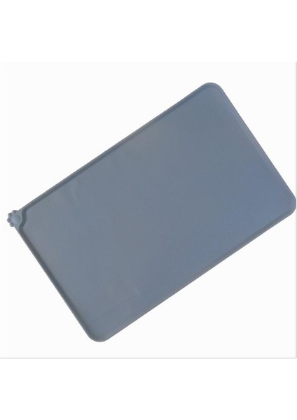 Gri 21 x 14 Inç Köpek Kedi Maması Mat, Büyük (21" x 14") Silikon Su Geçirmez Hayvan Mama Kabı Mat, Kaymaz Hayvan Mama Kabı Paspas Placemats Köpek Malzemeleri (Yurt Dışından)
