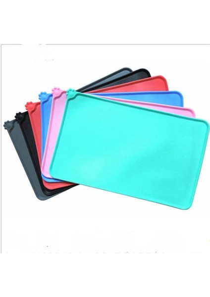 Gri 21 x 14 Inç Köpek Kedi Maması Mat, Büyük (21" x 14") Silikon Su Geçirmez Hayvan Mama Kabı Mat, Kaymaz Hayvan Mama Kabı Paspas Placemats Köpek Malzemeleri (Yurt Dışından) fiyatları