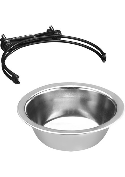 Resimde Gösterildiği Gibi Çap 13 cm Sabit Köpek Kase Kafes Bardak Askısı Seyahat Maması Su Kaseleri Yavru Kedi Paslanmaz Çelik Asılı Besleyici Çanak Evcil Hayvan Besleme Araçları (Yurt Dışından)