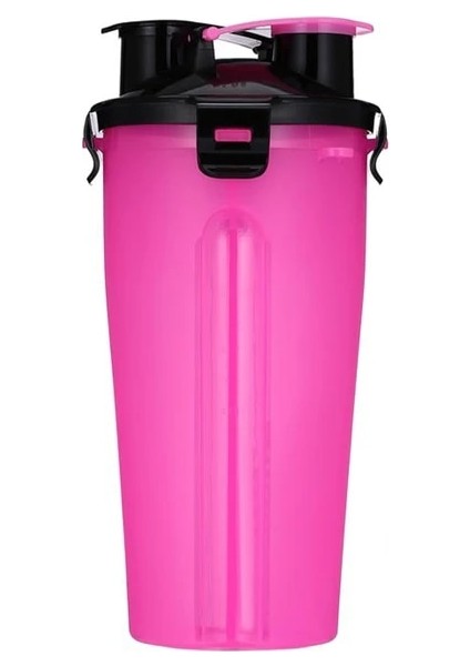 Pembe Şişe Köpek Kase Katlanabilir Silikon Ikisi Bir Arada Kedi Su ve Tahıl Bardak Kaseler Pet Mama Besleyici Kediler Taşınabilir Açık Seyahat Su Şişesi (Yurt Dışından)