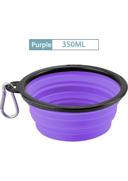 Mor 350 ml Katlanabilir Köpek Hayvan Mama Kabı Eco Firendly Silikon Kedi Köpek Maması Su Besleyici Seyahat Taşınabilir Besleme Kaseleri Köpek Köpek Maması Kabı (Yurt Dışından)