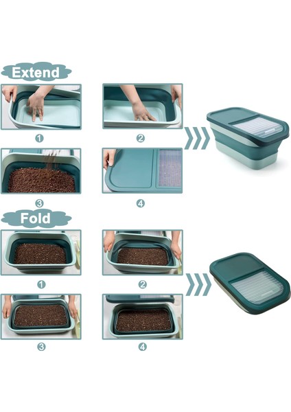 Pembe Katlanabilir Köpek Maması Saklama Kabı 10-13 Lb Büyük Pet Kedi Maması Kapları Kapaklı Çöp Kutusu Katlanabilir Mutfak Tahıl Pirinç Depolama (Yurt Dışından) fiyatları