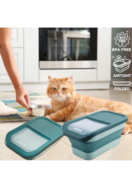 Pembe Katlanabilir Köpek Maması Saklama Kabı 10-13 Lb Büyük Pet Kedi Maması Kapları Kapaklı Çöp Kutusu Katlanabilir Mutfak Tahıl Pirinç Depolama (Yurt Dışından) modelleri