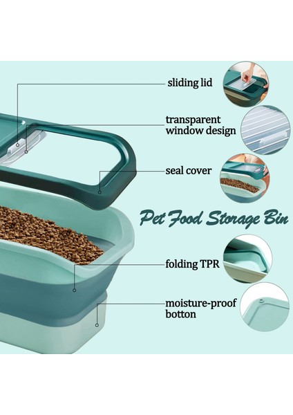 Pembe Katlanabilir Köpek Maması Saklama Kabı 10-13 Lb Büyük Pet Kedi Maması Kapları Kapaklı Çöp Kutusu Katlanabilir Mutfak Tahıl Pirinç Depolama (Yurt Dışından) fırsatları