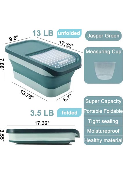 Pembe Katlanabilir Köpek Maması Saklama Kabı 10-13 Lb Büyük Pet Kedi Maması Kapları Kapaklı Çöp Kutusu Katlanabilir Mutfak Tahıl Pirinç Depolama (Yurt Dışından) indirimleri