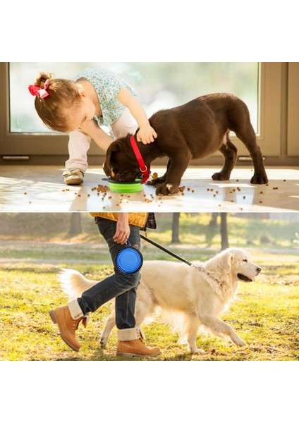 Mavi 350 ml Katlanabilir Evcil Hayvan Kaseleri Silikon Köpek Kase Seyahat Yürüyüş Için Taşınabilir Su Kasesi Köpekler Için Katlanabilir Yiyecek Tabağı Karabina ile (Yurt Dışından) fırsatları