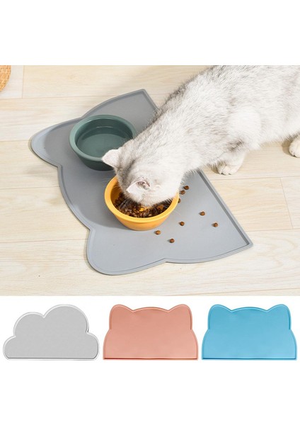 Gri Evcil Hayvan Besleme Köpek Kedi Kase Mama Mat Silikon Yapışmaz Su Geçirmez Evcil Hayvan Maması Besleme Pedi Köpek Besleyici Tepsi Su Yastığı Placemat (Yurt Dışından) fiyatları