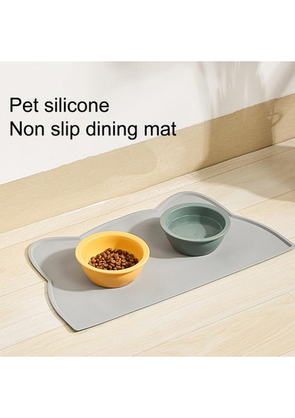 Gri Evcil Hayvan Besleme Köpek Kedi Kase Mama Mat Silikon Yapışmaz Su Geçirmez Evcil Hayvan Maması Besleme Pedi Köpek Besleyici Tepsi Su Yastığı Placemat (Yurt Dışından) modelleri
