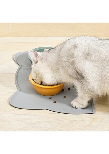 Gri Evcil Hayvan Besleme Köpek Kedi Kase Mama Mat Silikon Yapışmaz Su Geçirmez Evcil Hayvan Maması Besleme Pedi Köpek Besleyici Tepsi Su Yastığı Placemat (Yurt Dışından) fırsatları