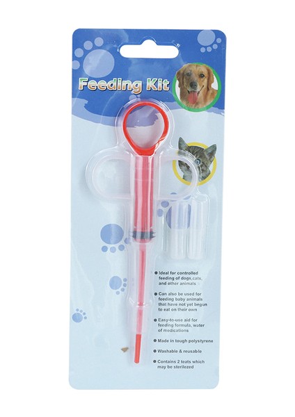 Kırmızı Pet Ilaç Şırınga Tablet Hap Tabancası Piller Itme Dağıtıcı Ilaç Su Süt Şırınga Köpek Kedi Yavrusu Besleyici Kiti Köpek Aksesuarları (Yurt Dışından)