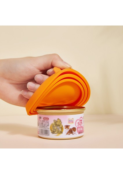 Turuncu Silikon Konserve Kapak Mühürlü Besleyiciler Gıda Konserve Kapağı Yavru Köpek Kedi Depolama Üst Kapağı Yeniden Kullanılabilir Kapak Kapağı Sağlık Pet Günlük Malzemeleri (Yurt Dışından) indirimleri