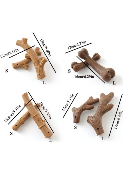 Boynuz L Pet Köpek Çiğneme Oyuncakları Azı Dişleri Temiz Sopa Ilginç Çam Ağacı Boynuzları Kemik Bambu Ateşi Şekli Çiğnenebilir Köpek Yavrusu Interaktif Oyun (Yurt Dışından) fırsatları