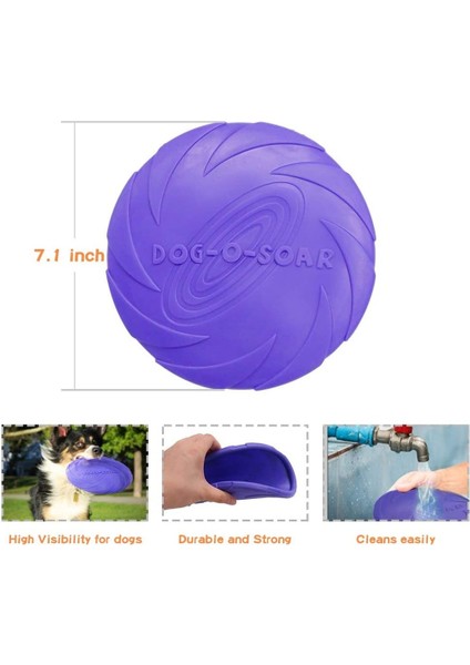 Mor Xl 22CM Prettybetter Silikon Uçan Daire Köpek Kedi Oyuncak Köpek Oyunu Uçan Diskler Dayanıklı Çiğneme Köpek Eğitimi Interaktif Köpek Malzemeleri (Yurt Dışından)