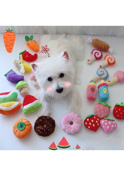 A2 1 Adet Pet Kedi Köpek Oyuncakları Peluş Cızırtılı Çiğneme Diş Temizleme Köpek Eğitim Oyuncak Isırmaya Dayanıklı Yumuşak Meyve Sebze Kemik Gıcırtı Oyuncak (Yurt Dışından) fırsatları