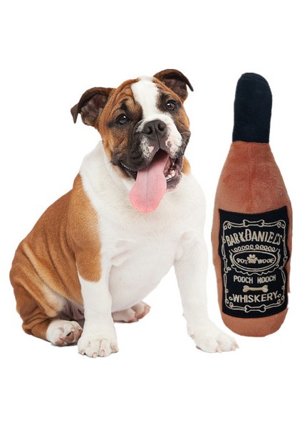 Lacivert Lüks Pet Köpek Oyuncakları Dayanıklı Peluş Şarap Şişesi Cızırtılı Oyuncaklar Köpek Hediye Için Peluş Parfüm Köpek Oyuncakları Squeaky (Yurt Dışından)