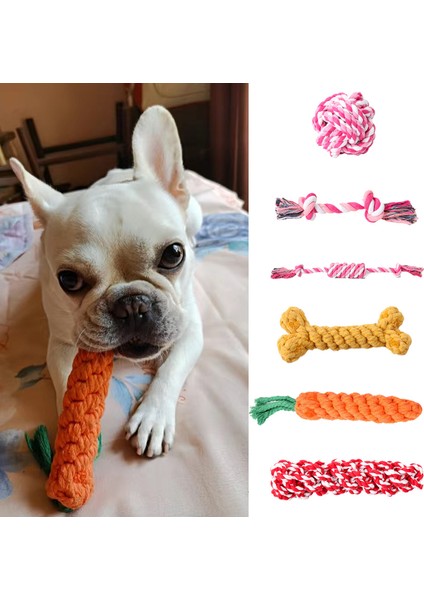 12 Resim Olarak Yavru Köpek Çiğneme Oyuncakları Halatlar Isırmaya Dayanıklı Molar Sopa Küçük Köpekler Için Chihuahua Fransız Bulldog Diş Temizleme Oyuncak Pet Aksesuarları (Yurt Dışından)