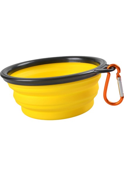 Sarı 1000 ml 350 ML/1000 ml Katlanabilir Silikon Hayvan Mama Kabı Taşınabilir Köpek Maması Kabı Açık Kamp Köpek Aksesuarları Için Katlanabilir Besleyici (Yurt Dışından)