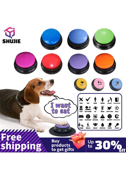 Pembe Pet Ses Kutusu Kaydedilebilir Konuşan Düğme Kedi Ses Kaydedici Konuşan Oyuncak Pet Iletişim Eğitim Aracı Sıkma Kutusu Köpek Oyuncakları (Yurt Dışından)