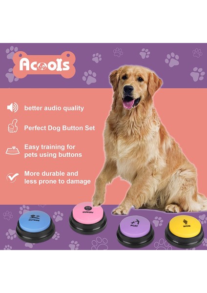 Pembe Pet Ses Kutusu Kaydedilebilir Konuşan Düğme Kedi Ses Kaydedici Konuşan Oyuncak Pet Iletişim Eğitim Aracı Sıkma Kutusu Köpek Oyuncakları (Yurt Dışından)