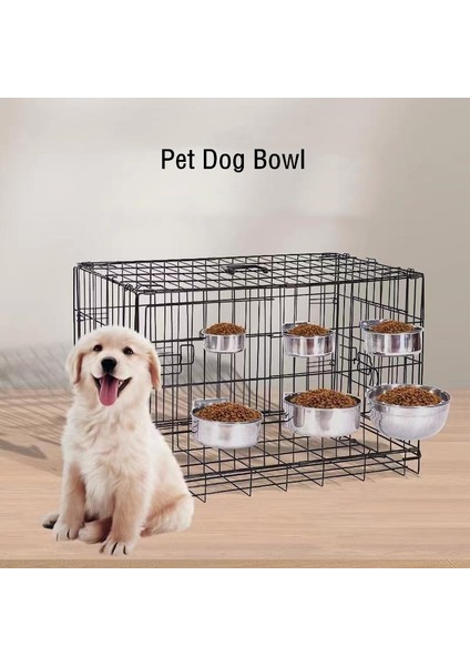 10 Pet Köpek Paslanmaz Çelik Kümes Bardak Kelepçe Tutucu Müstakil Köpek Kedi Kafesi Kulübesi Asılı Kase Metal Gıda Su Besleyici (Yurt Dışından) modelleri
